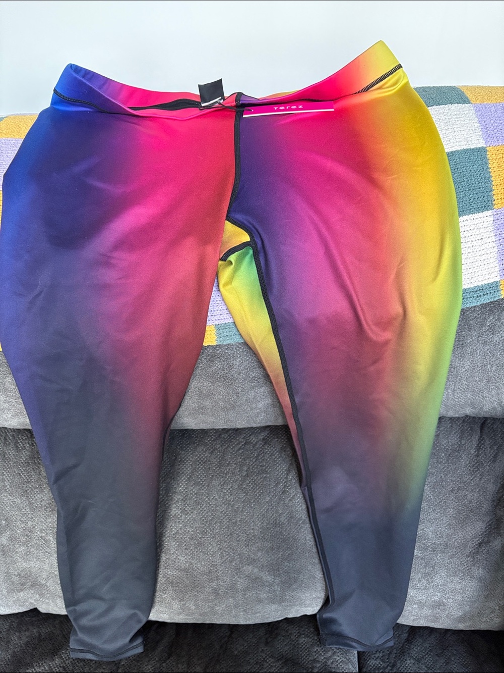 Terez Rainbow Ombre Leggings - Pink, Purple, Blue, Yellow, Green